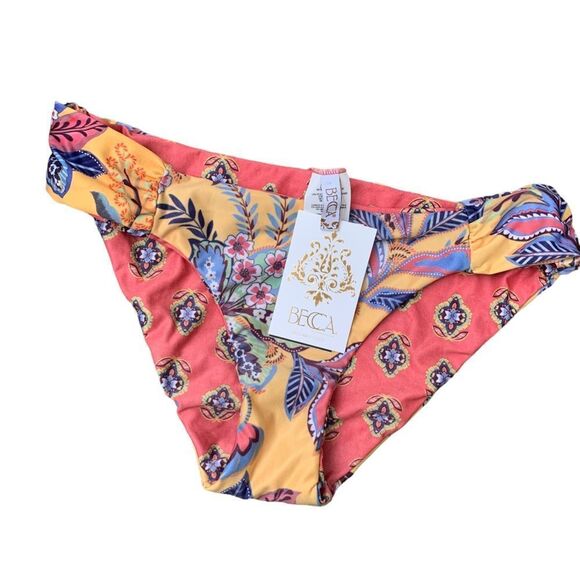New Becca Boho by Rebecca Virture Reversible Bikini Bottom Swimwear size Medium - Picture 1 of 14